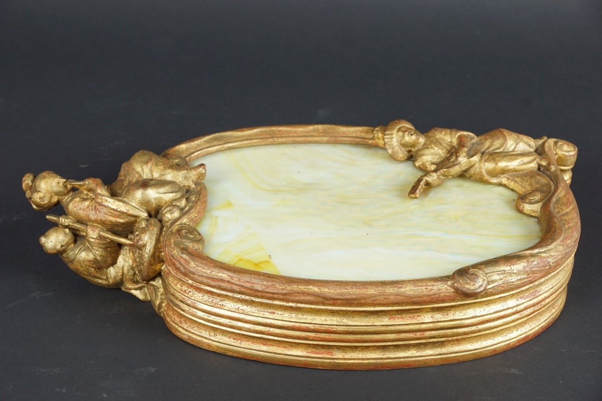 Wall Sconce, Wood And Glass, 19th/20th Century.-photo-4