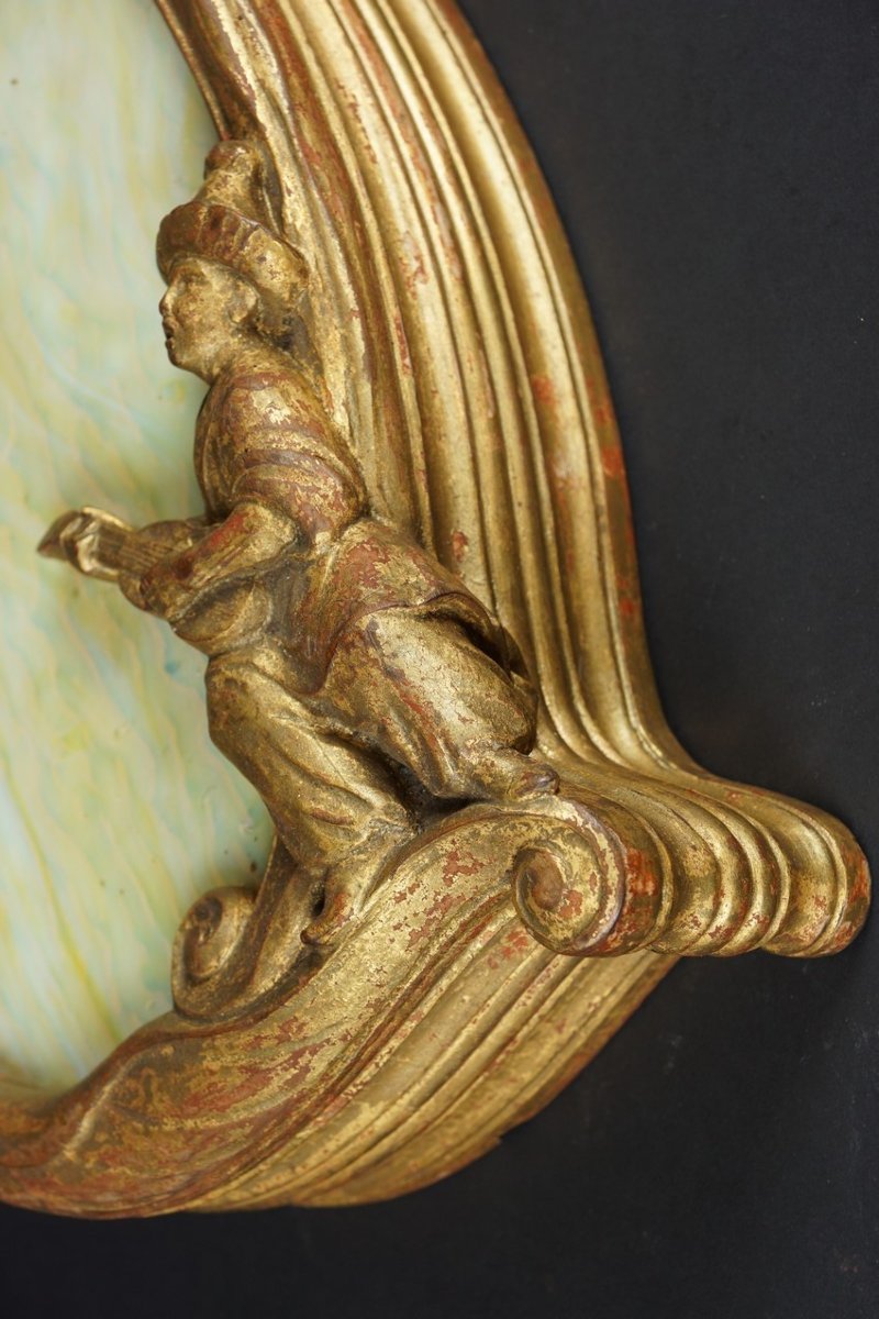 Wall Sconce, Wood And Glass, 19th/20th Century.-photo-4
