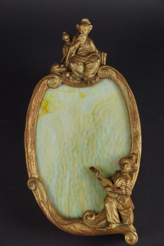 Wall Sconce, Wood And Glass, 19th/20th Century.