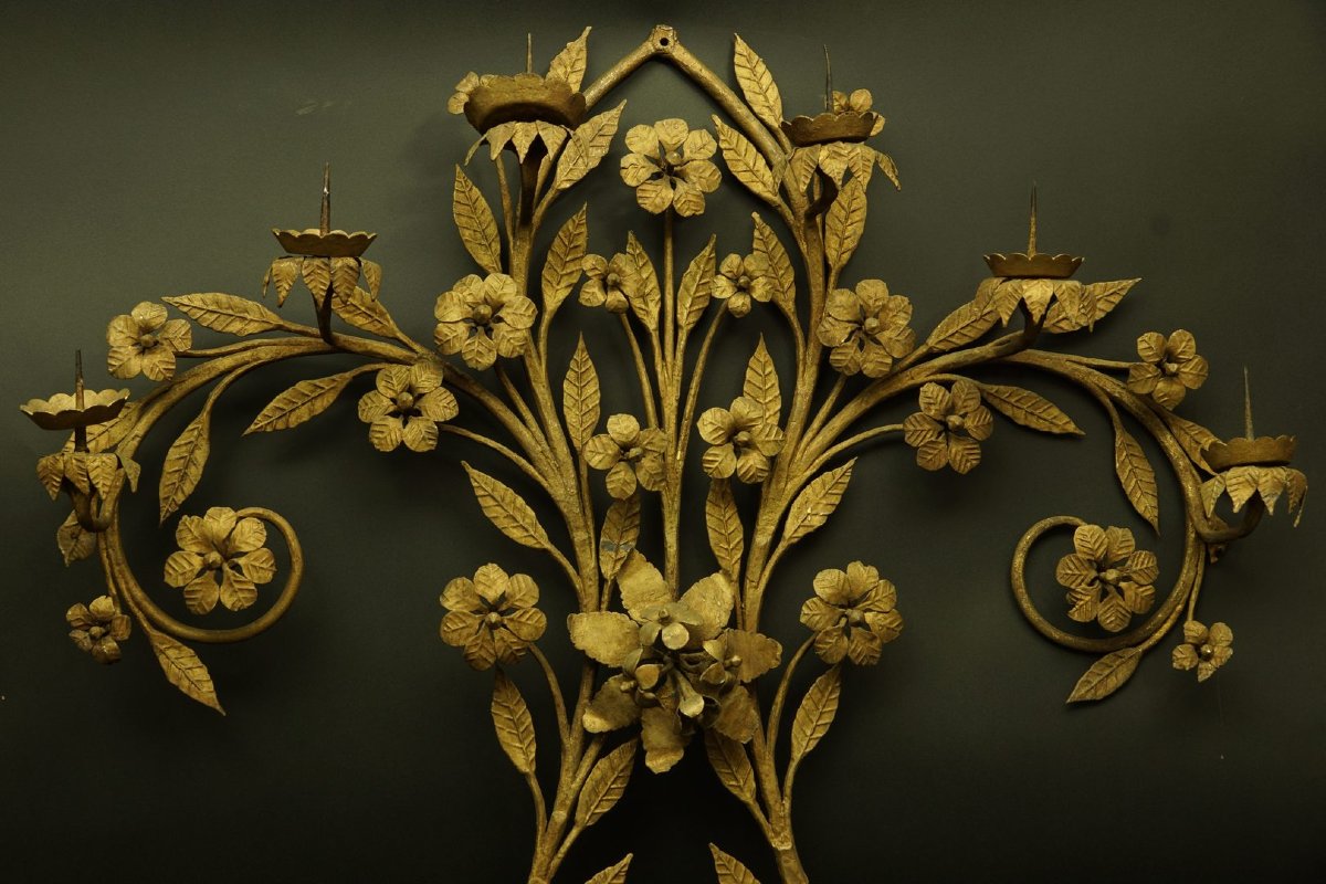 Wall Sconce, Art Nouveau, Wrought Iron, Circa 1900.-photo-2