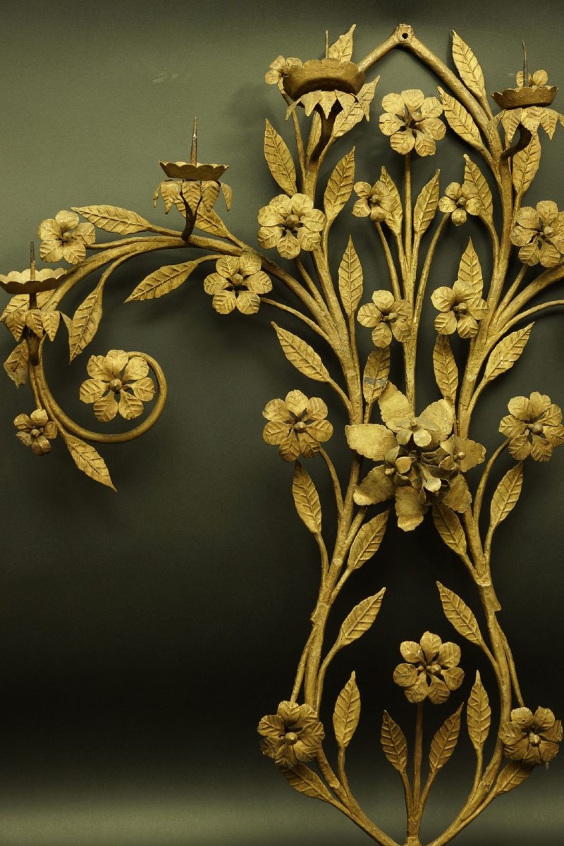 Wall Sconce, Art Nouveau, Wrought Iron, Circa 1900.-photo-3