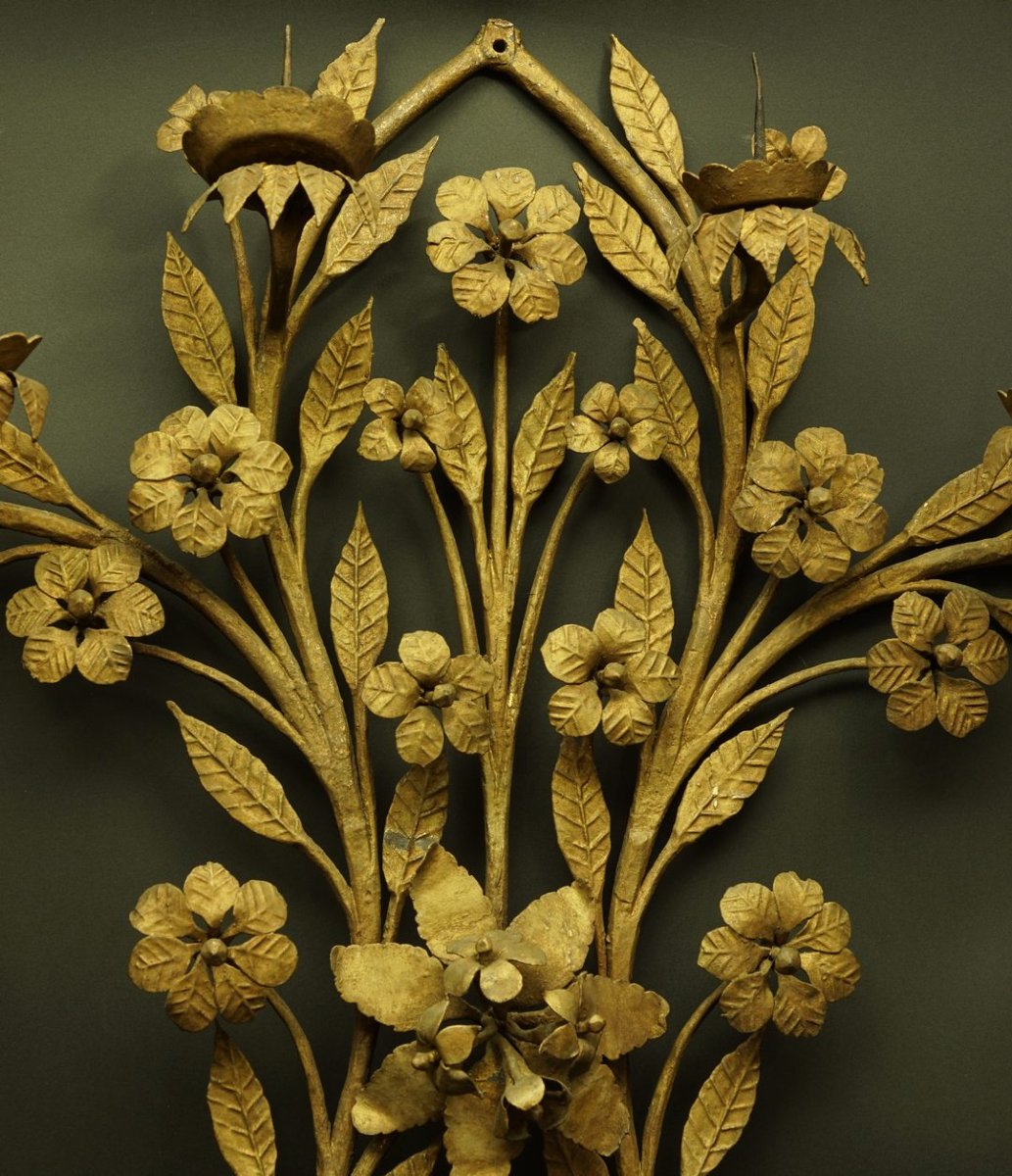 Wall Sconce, Art Nouveau, Wrought Iron, Circa 1900.-photo-4