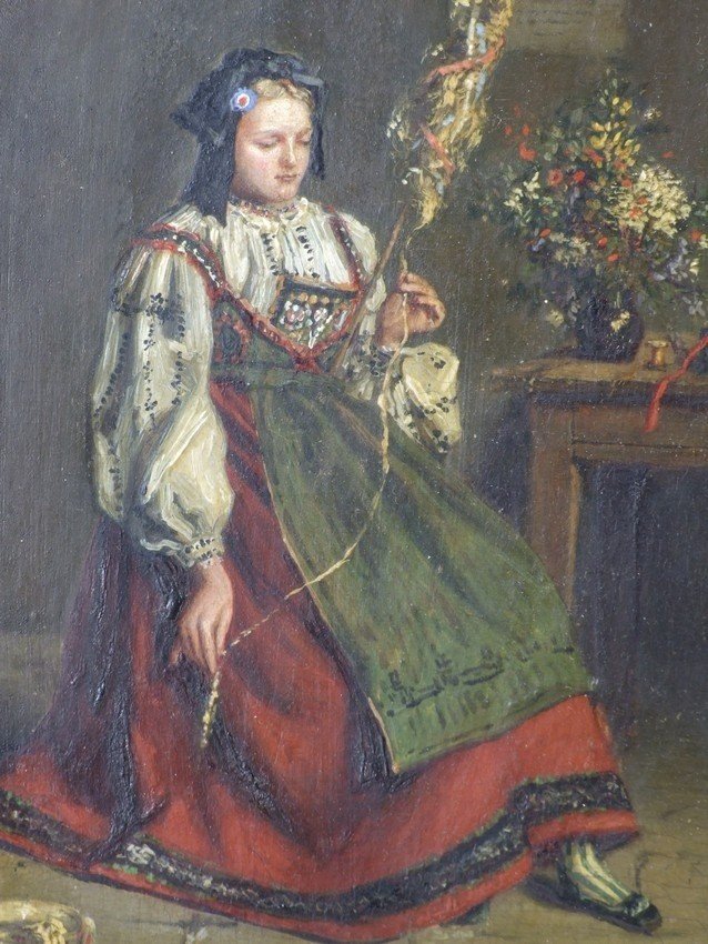 "la Fileuse",  Hippolyte Delanoy, France, 1874.-photo-2