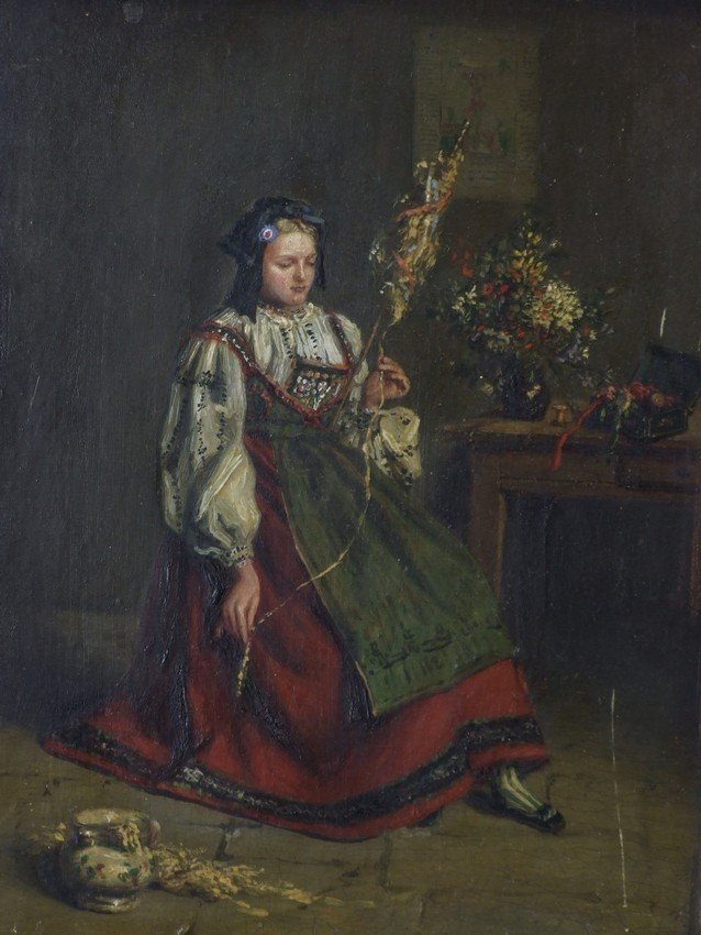 "la Fileuse",  Hippolyte Delanoy, France, 1874.-photo-4