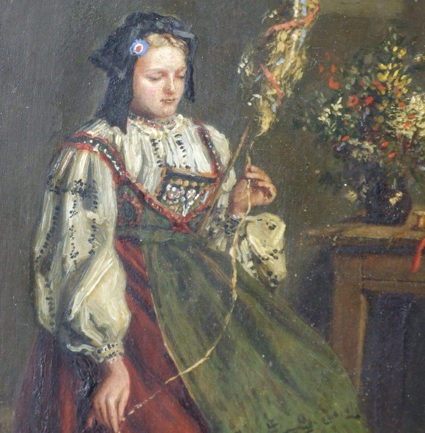 "la Fileuse",  Hippolyte Delanoy, France, 1874.-photo-2