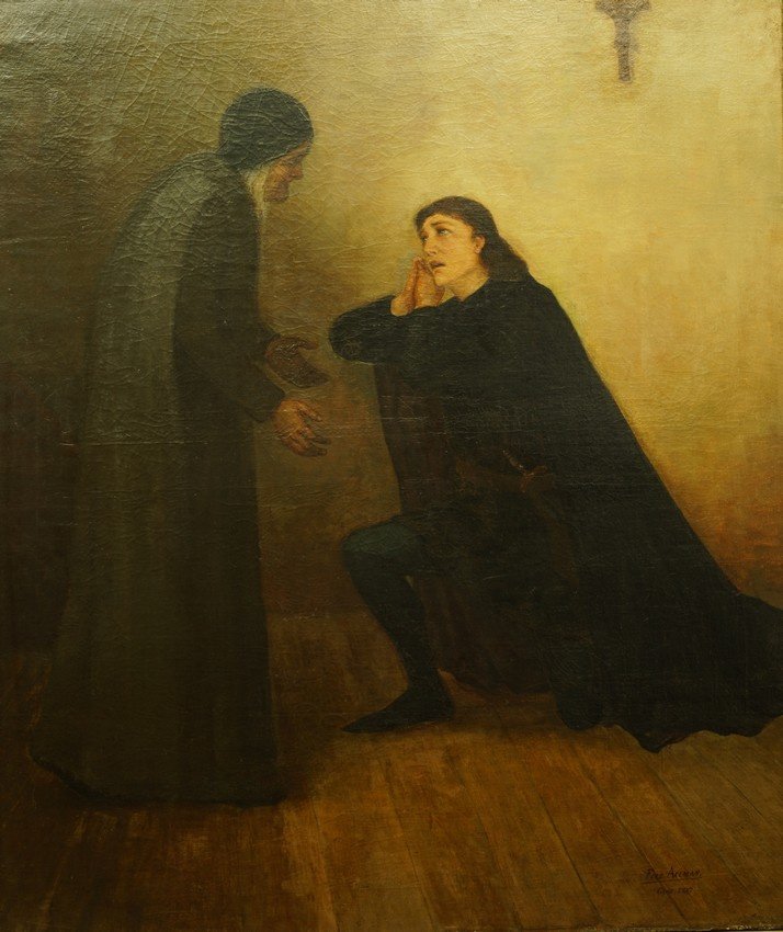 "spiritual Refuge", Fernand Aelman, Belgium, 19th Century.-photo-4