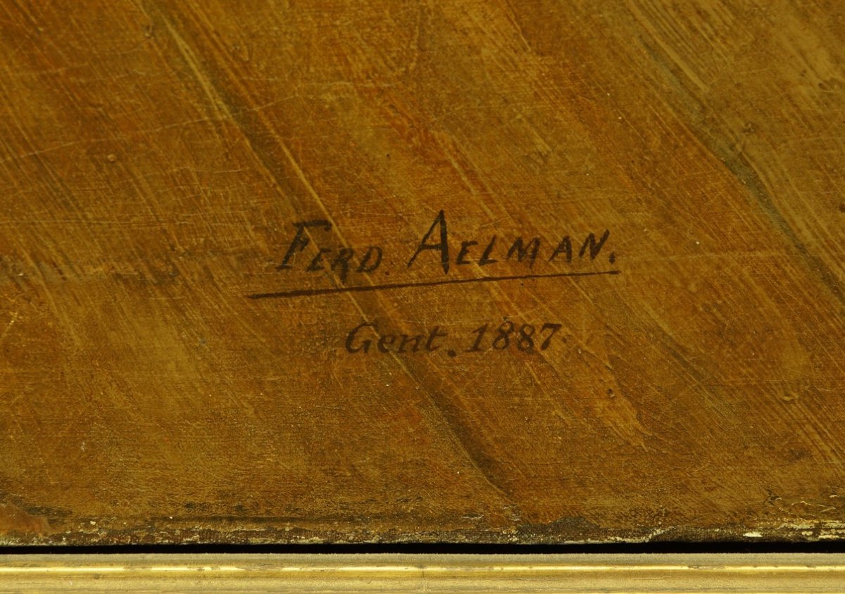 "spiritual Refuge", Fernand Aelman, Belgium, 19th Century.-photo-4