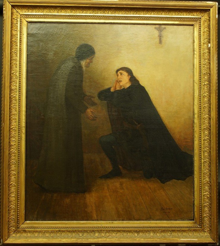 "spiritual Refuge", Fernand Aelman, Belgium, 19th Century.