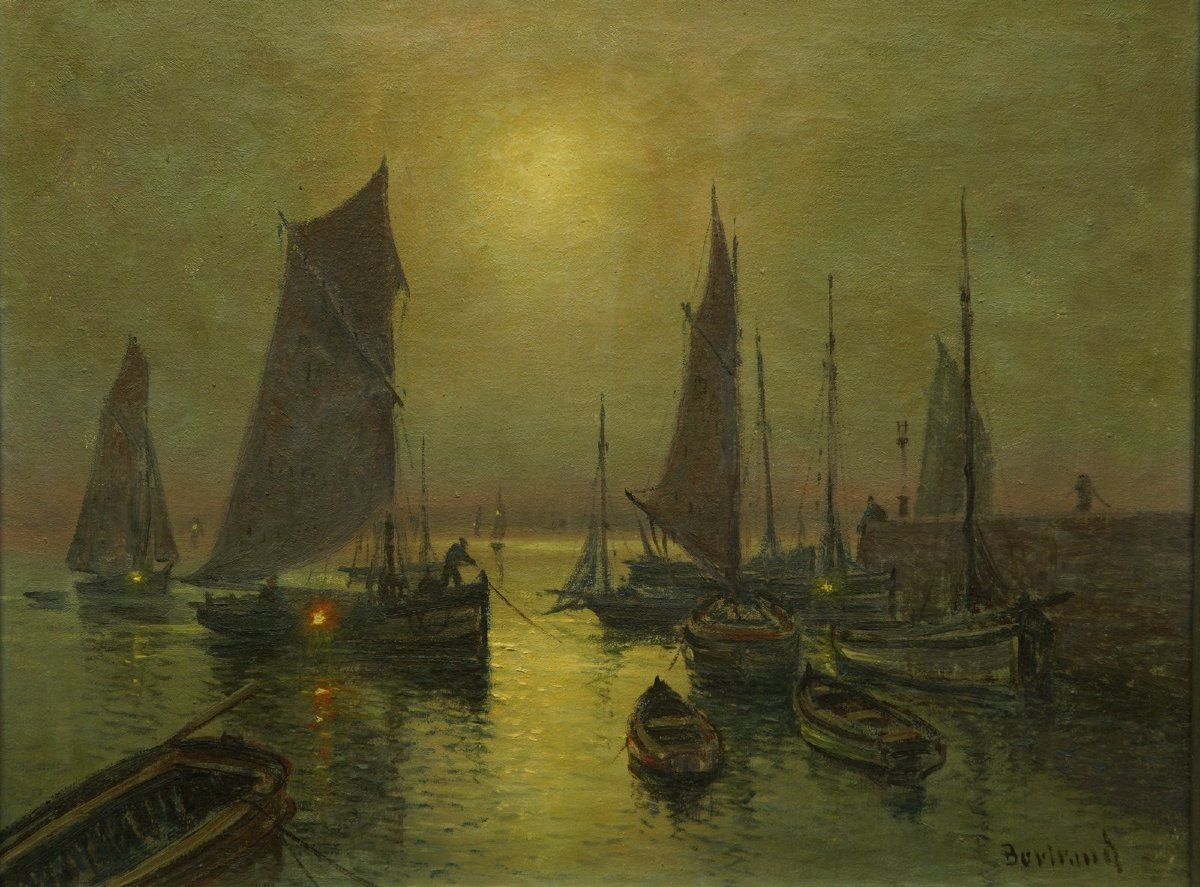 "fishing Port," Pierre Philippe Bertrand (1884–1975), France, 20th Century.-photo-3