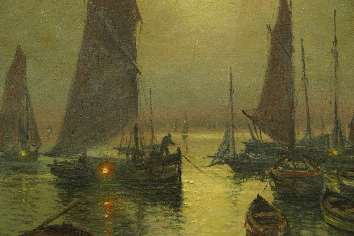  "fishing Port," Pierre Philippe Bertrand (1884–1975), France, 20th Century.-photo-4