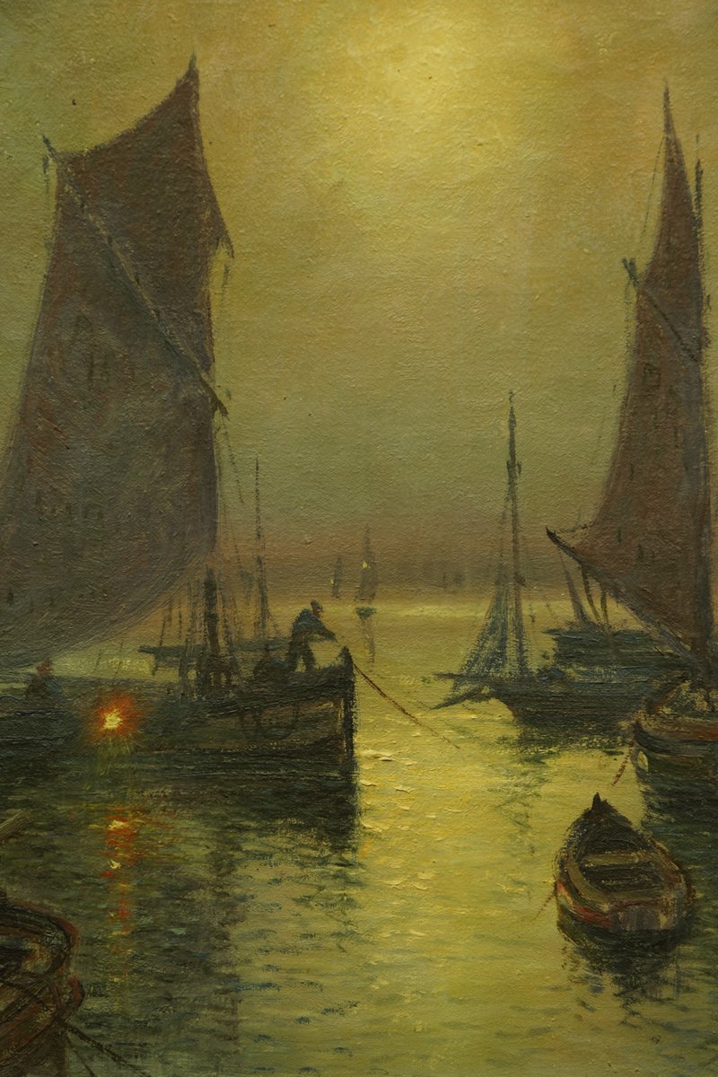  "fishing Port," Pierre Philippe Bertrand (1884–1975), France, 20th Century.-photo-2