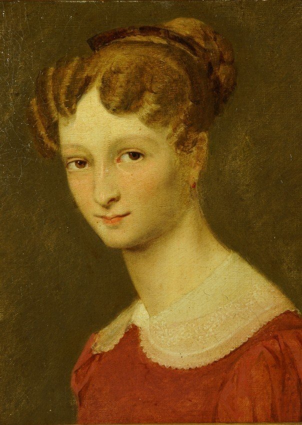 Portrait d'Hortense Allart de Meritens, Abel de Pujol (1785-1861), première moitié du XIXesièc -photo-3