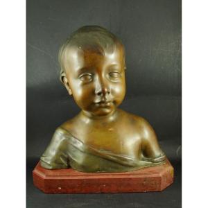 Buste d'un Petit Garçon, d'après da Settignano, bronze, seconde moitié du XIXe siècle.