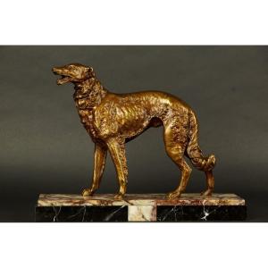 Russian Greyhound, Bronze, Art Deco, 1920s-1930s. 20th Century.