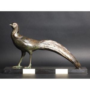 Pheasant, Art Deco, M. Font, Bronze, 1920s-1930s.