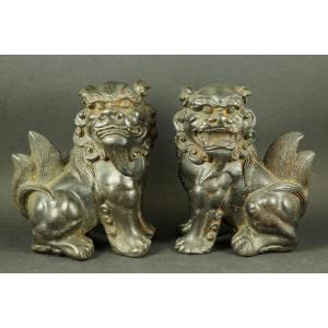 Chinese Lions (foo Dogs), Cast Iron, China, 19th/20th Century