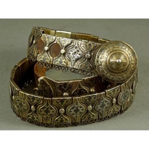 Ceinture caucasienne, argent, niello, Russie, 1881