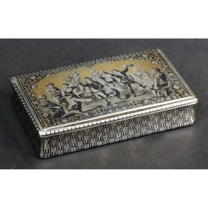 Snuffbox, Silver, Niello, Louis Alexandre Bruneau, France, Circa 1850