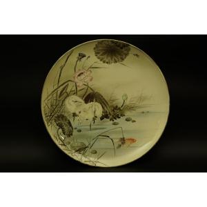 Assiette décorative représentant des hérons, Japon, XIXe/XXe siècle