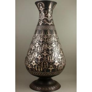 Vase, Moyen-Orient/Maroc, acier, argent, XIXe/XXe siècle.