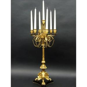 Imposing Gilded Bronze Candelabra, 19th Century.