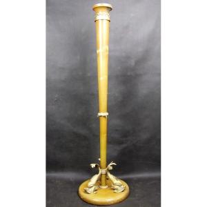 Art Deco-style Floor Lamp With Dolphins, Wood, From The 1920s–1930s. 20th Century.