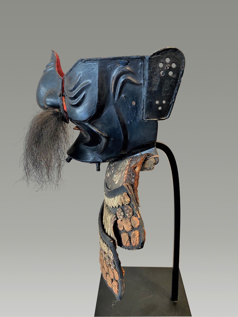 Samurai Mempo Sign Yoshikazu - Japan, Edo Period, XVIIIth-photo-3