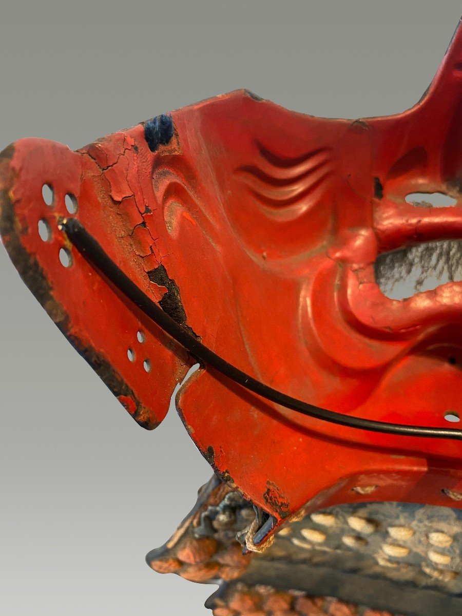 Samurai Mempo Sign Yoshikazu - Japan, Edo Period, XVIIIth-photo-1