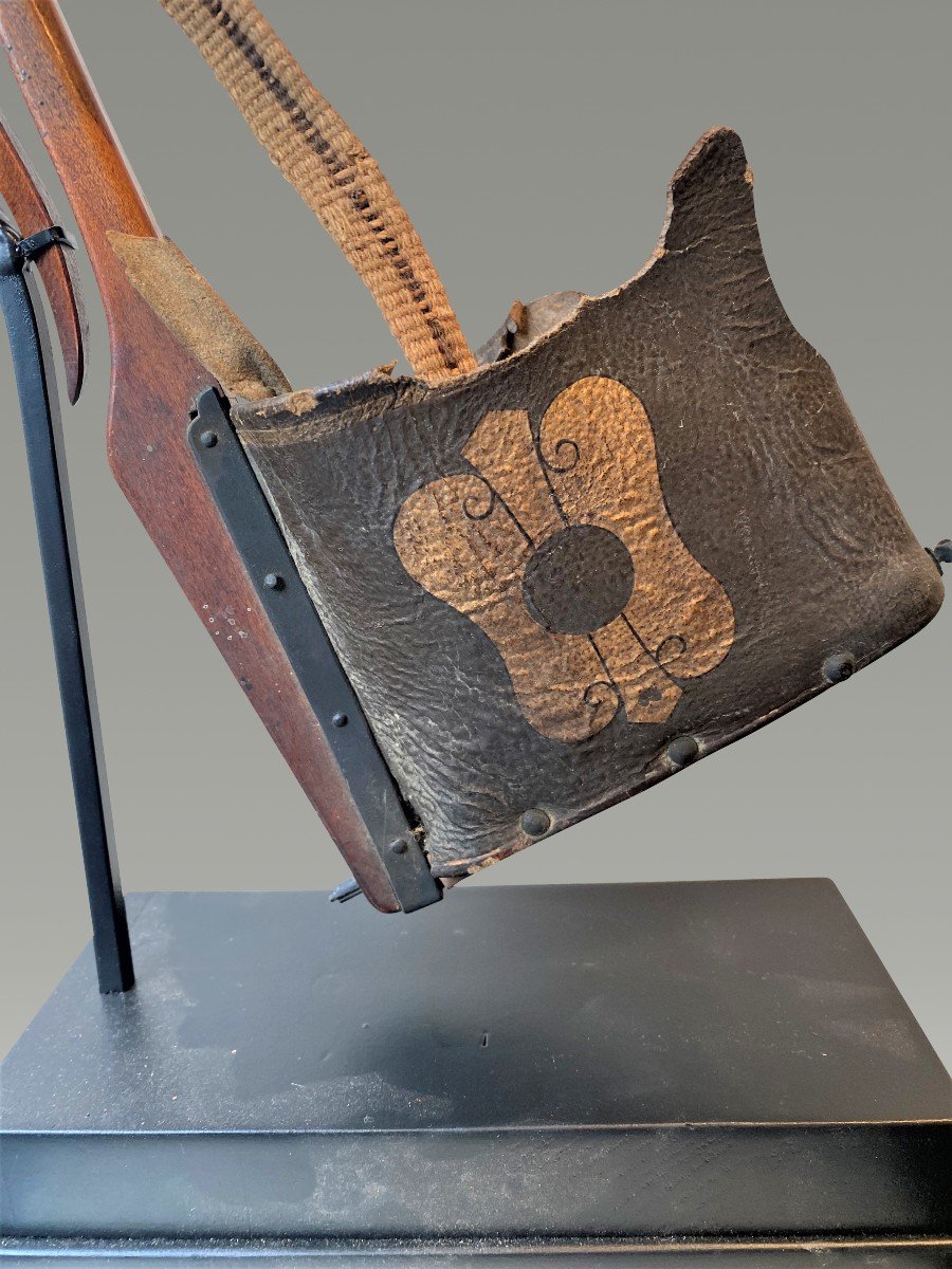 Carquois d'Archerie De Samourai Periode Edo Cuir Et Bois-photo-3