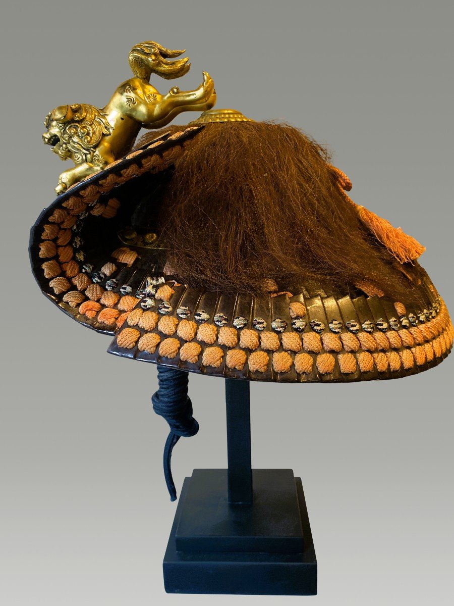 Casque De Samouraï ,souhatsunari Ken Suji  Kabuto Période Edo -photo-1