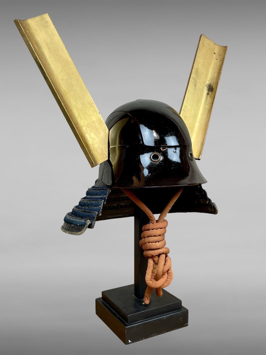 Kawari Kabuto Samurai In Black Lacquered Metal - Edo Period (1603-1868).-photo-2