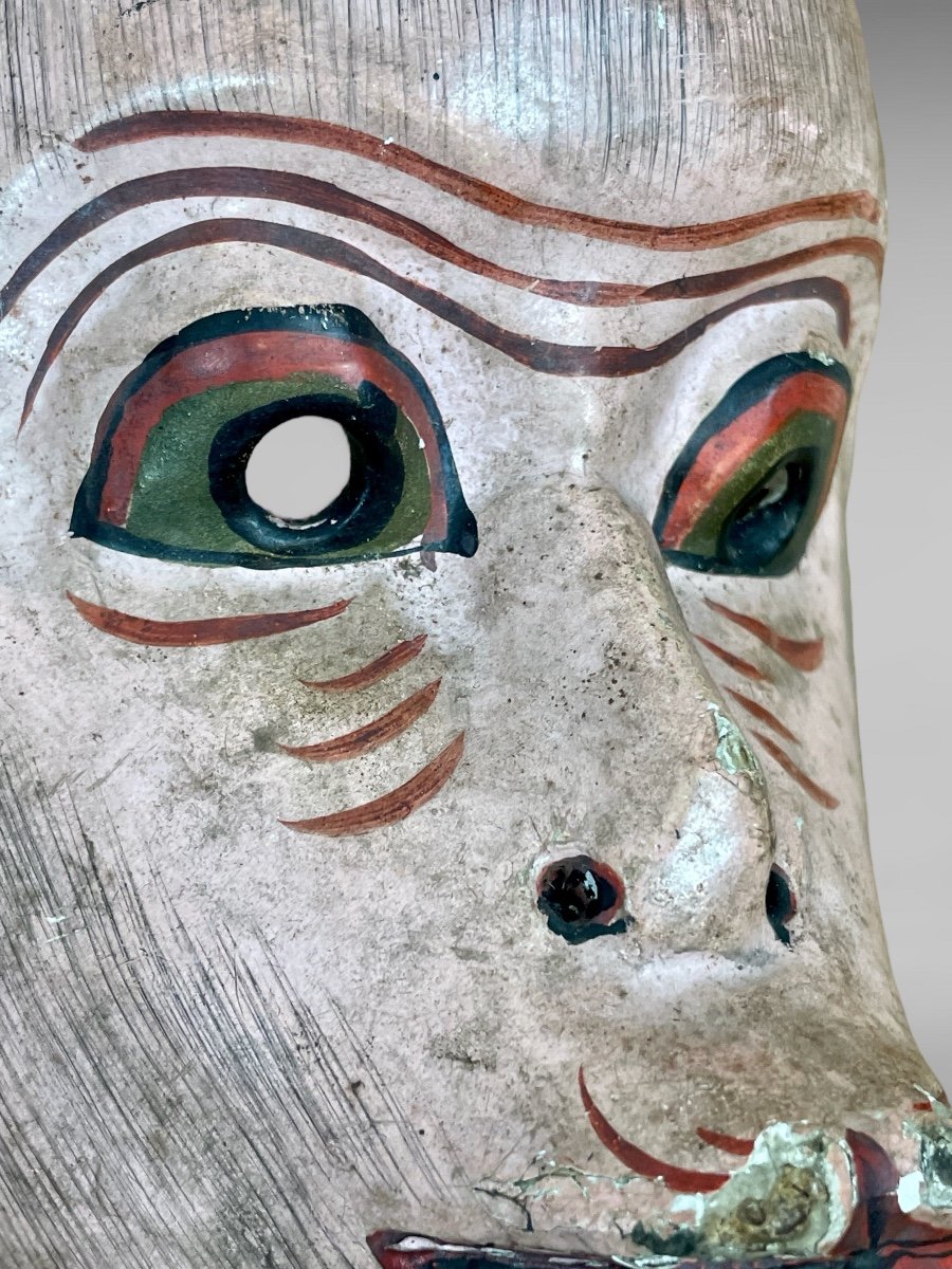 Masque De Théâtre Nô Figurant Un Singe - Période Edo (1603-1868). -photo-6