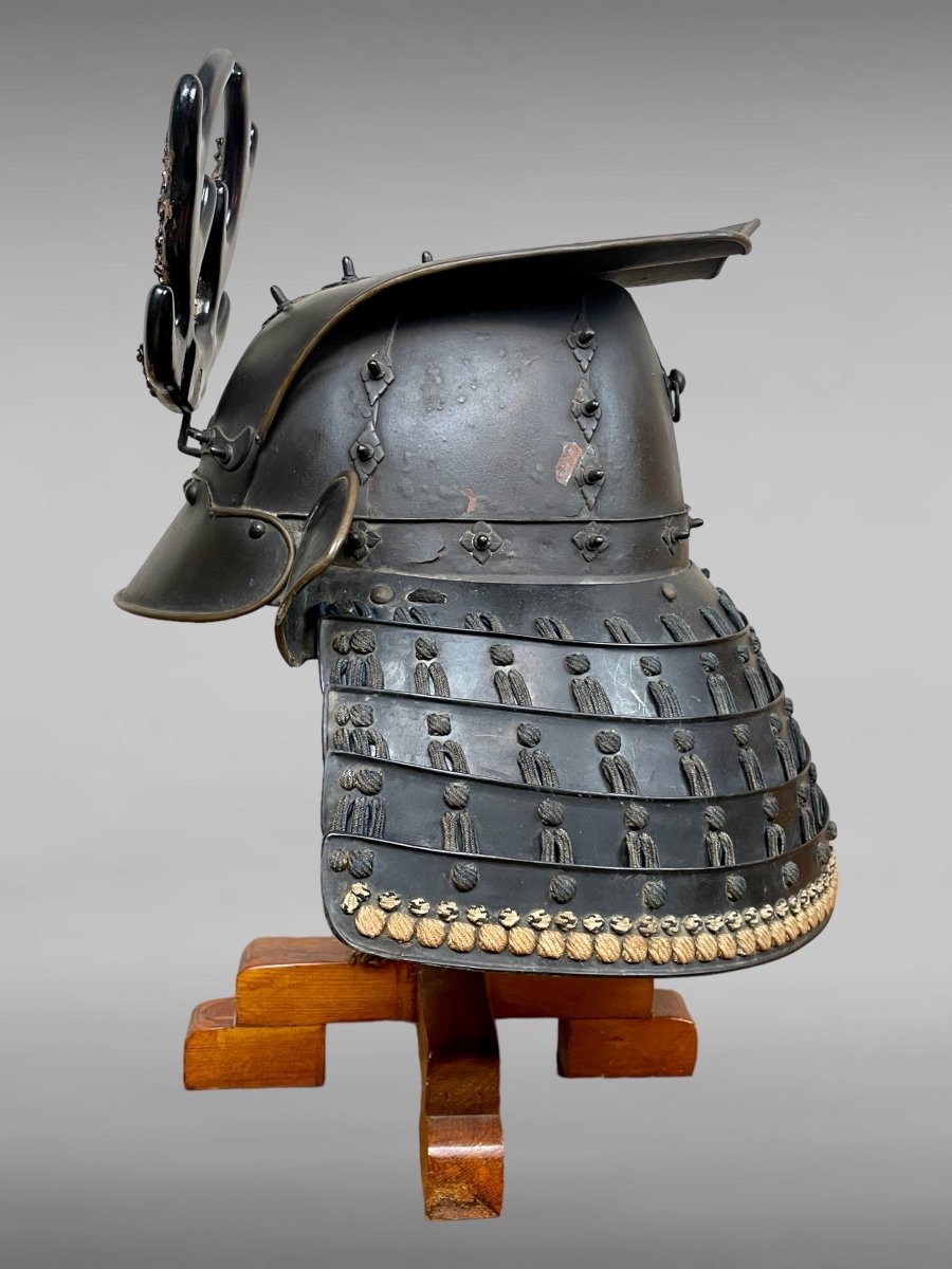 Okitegunari Type Wrought Iron Samurai Kabuto, Signed --photo-2