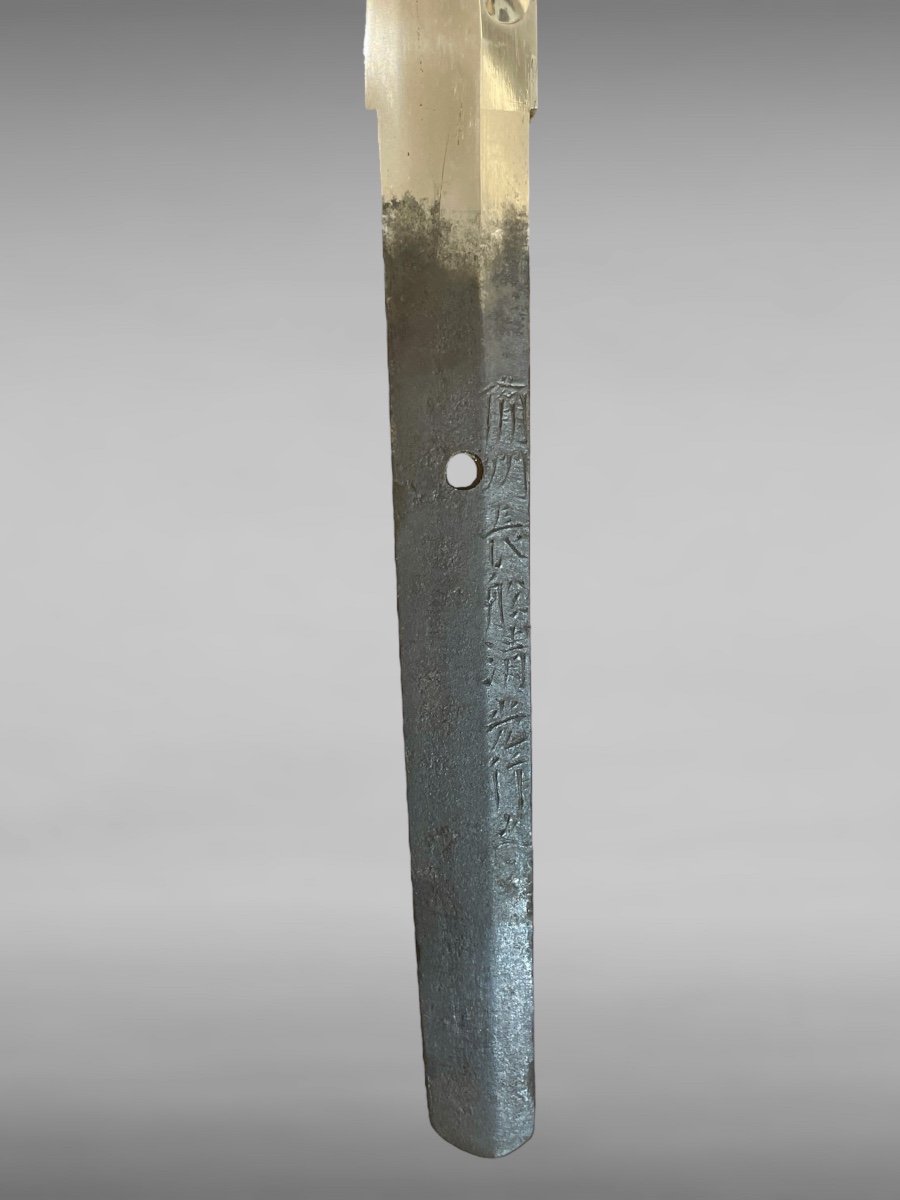 Japanese Katana Sword, Blade Mounted In Shirasaya - Signed And Dated August 1558.-photo-4