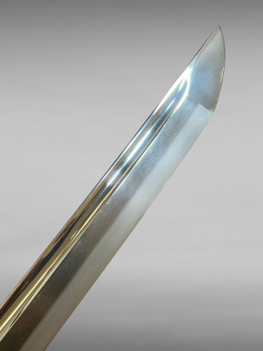 Japanese Katana Sword, Blade Mounted In Shirasaya - Signed And Dated August 1558.-photo-5