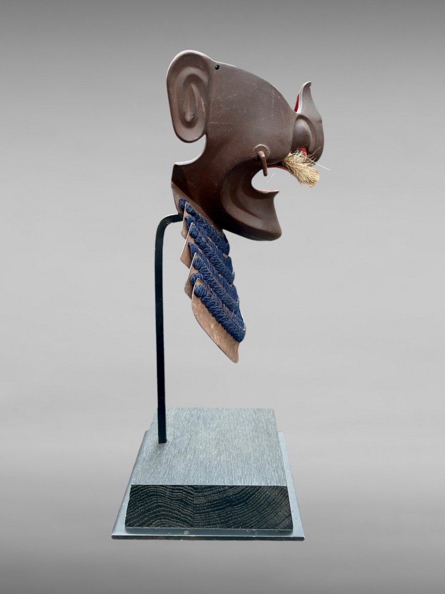 Mempo Samurai Half Mask - Edo Period (1603 - 1868).-photo-3