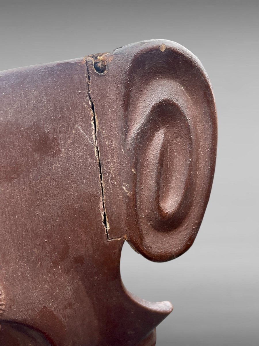 Mempo Samurai Half Mask - Edo Period (1603 - 1868).-photo-2