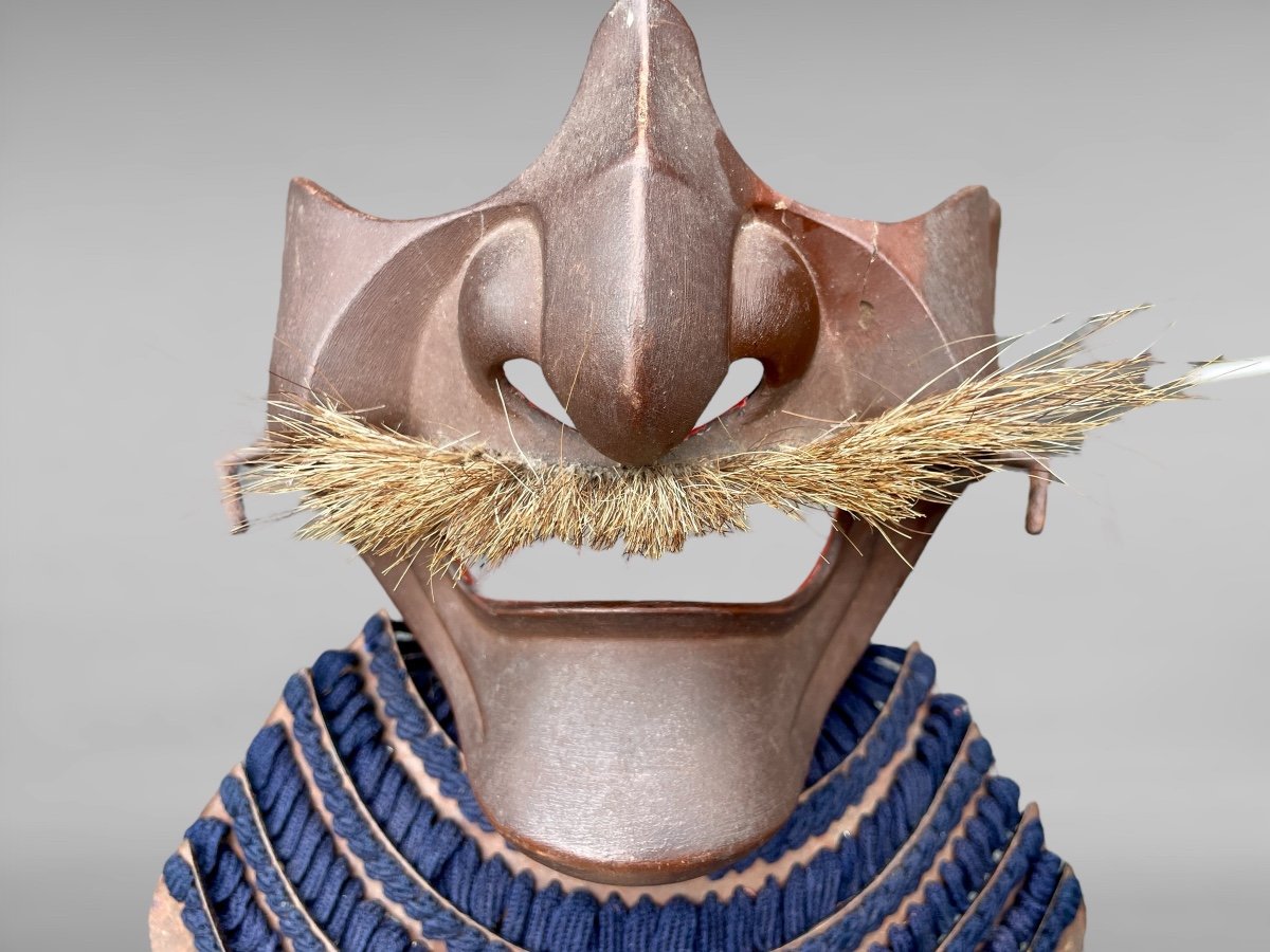 Mempo Samurai Half Mask - Edo Period (1603 - 1868).-photo-5