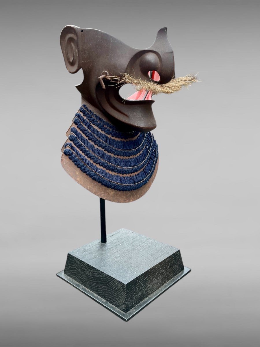Mempo Samurai Half Mask - Edo Period (1603 - 1868).-photo-8