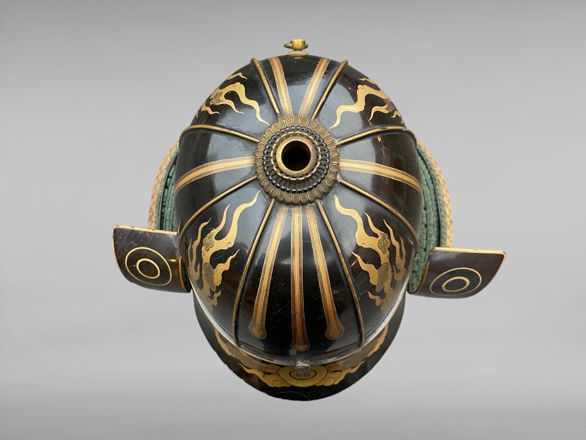 Samurai Kabuto In Wrought Iron And Lacquered - Edo Period (1603-1868).-photo-3