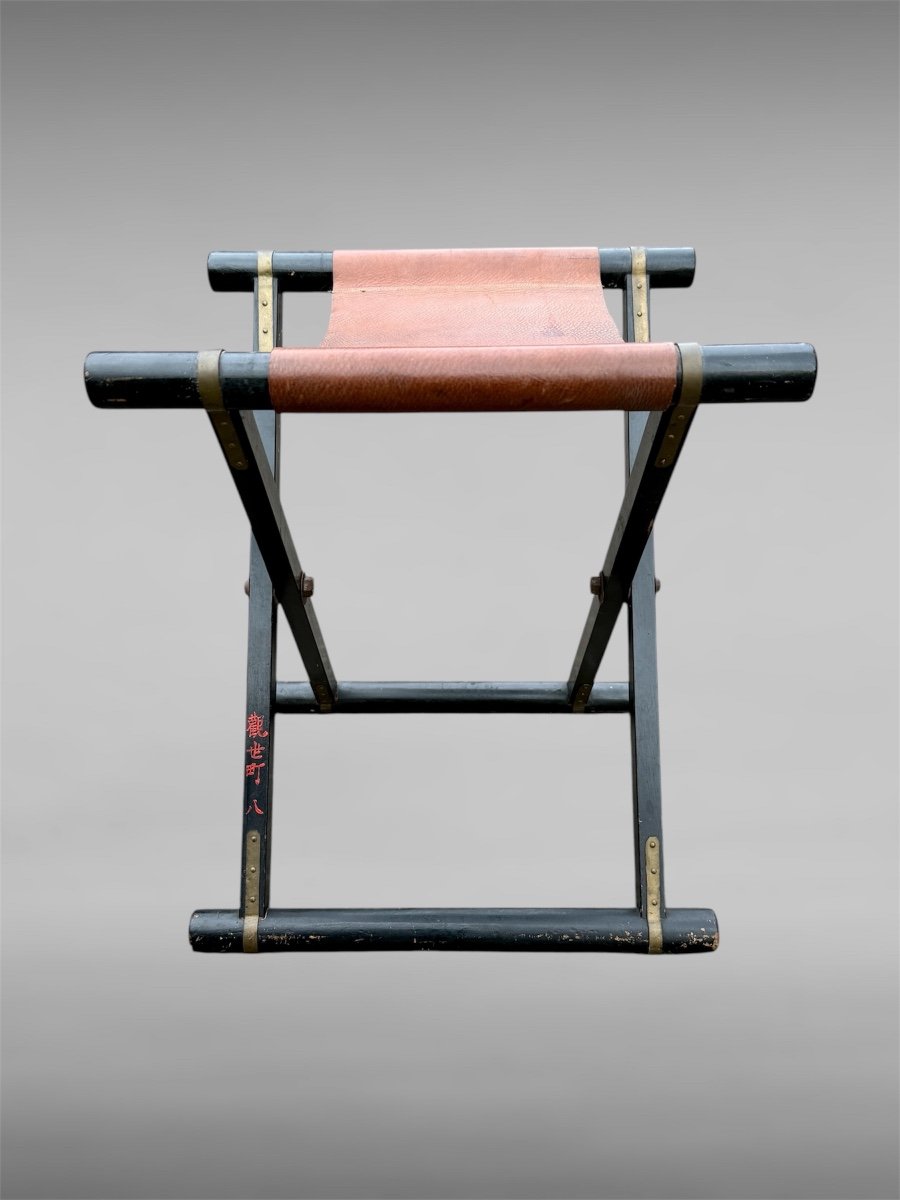 Samurai Curule Folding Seat - Japan - Meiji Period (1868-1912).-photo-3