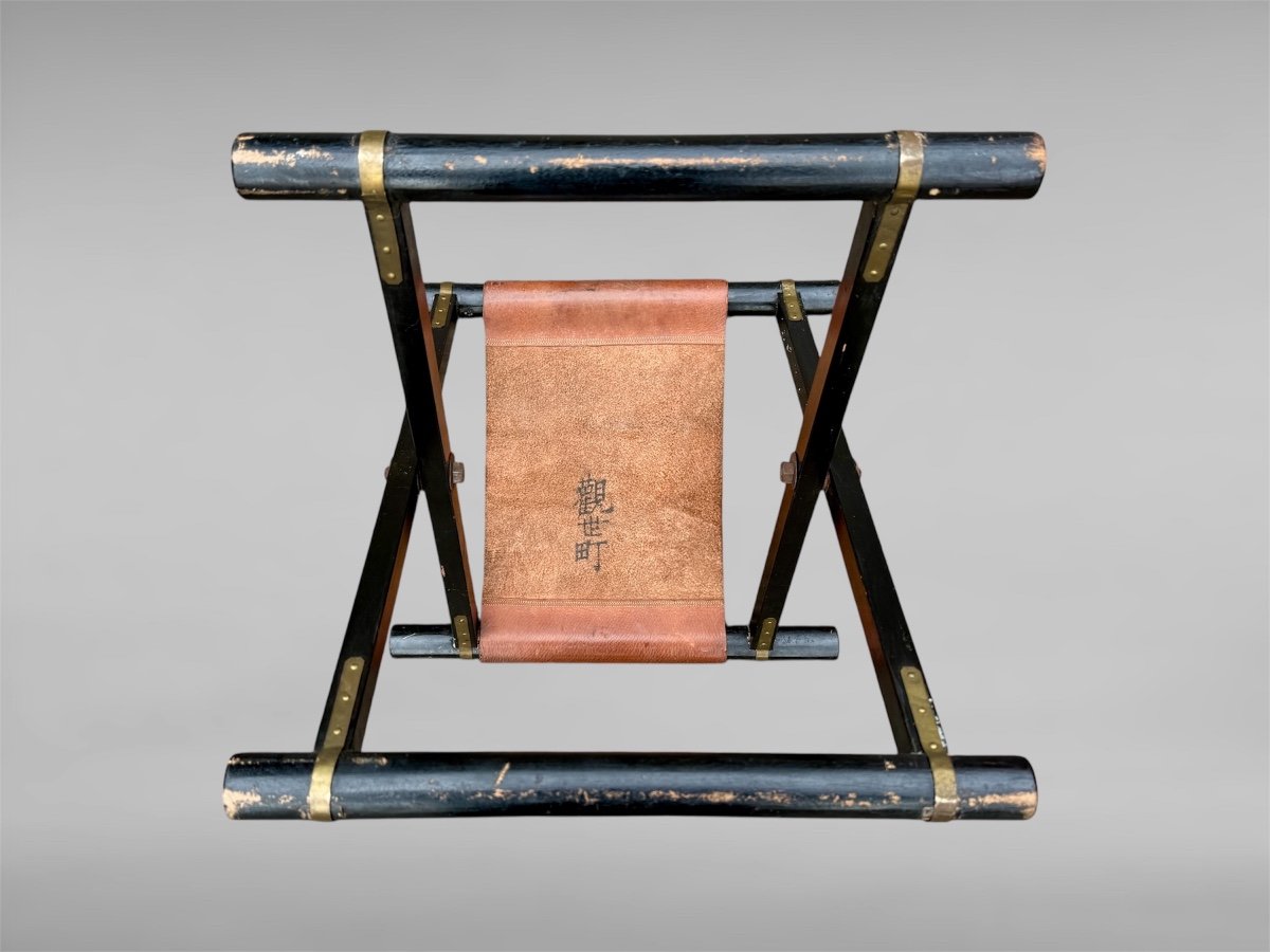 Samurai Curule Folding Seat - Japan - Meiji Period (1868-1912).-photo-5