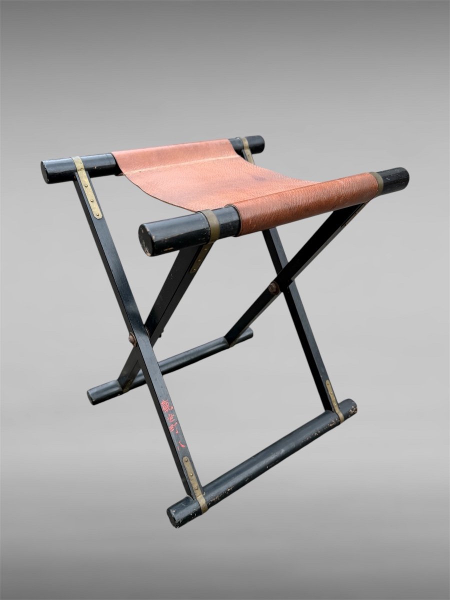 Samurai Curule Folding Seat - Japan - Meiji Period (1868-1912).