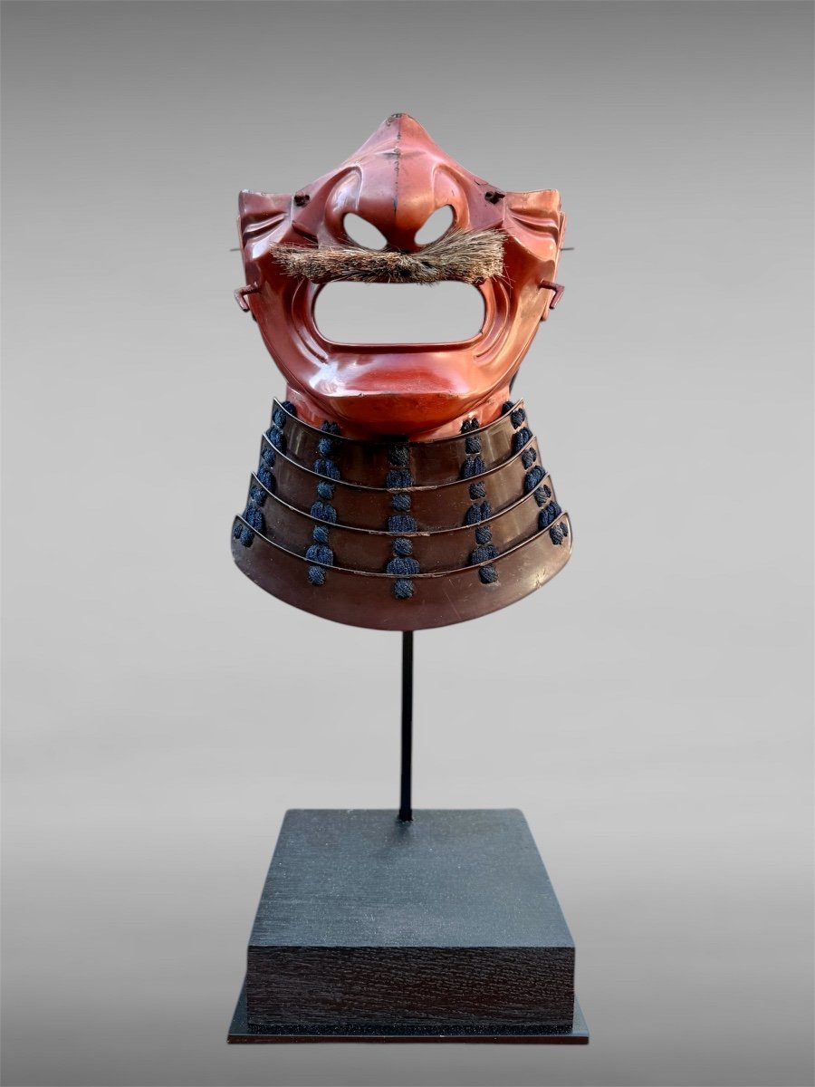 Demi Masque De Samuraï Mempo En Fer Forgé - Période Edo (1603 - 1868).