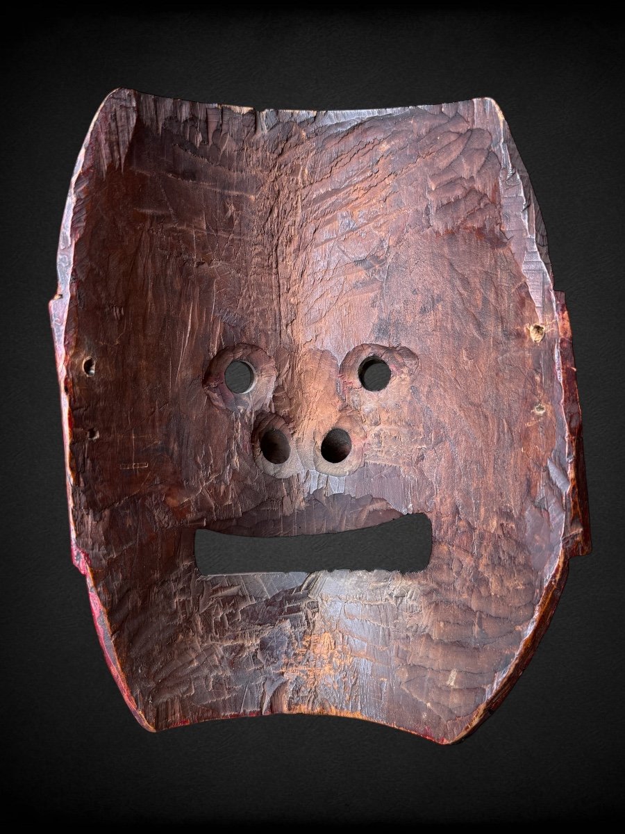 Kagura Mask, Demon Type, Carved Monoxide Wood - Edo Period (1603 - 1868).-photo-8