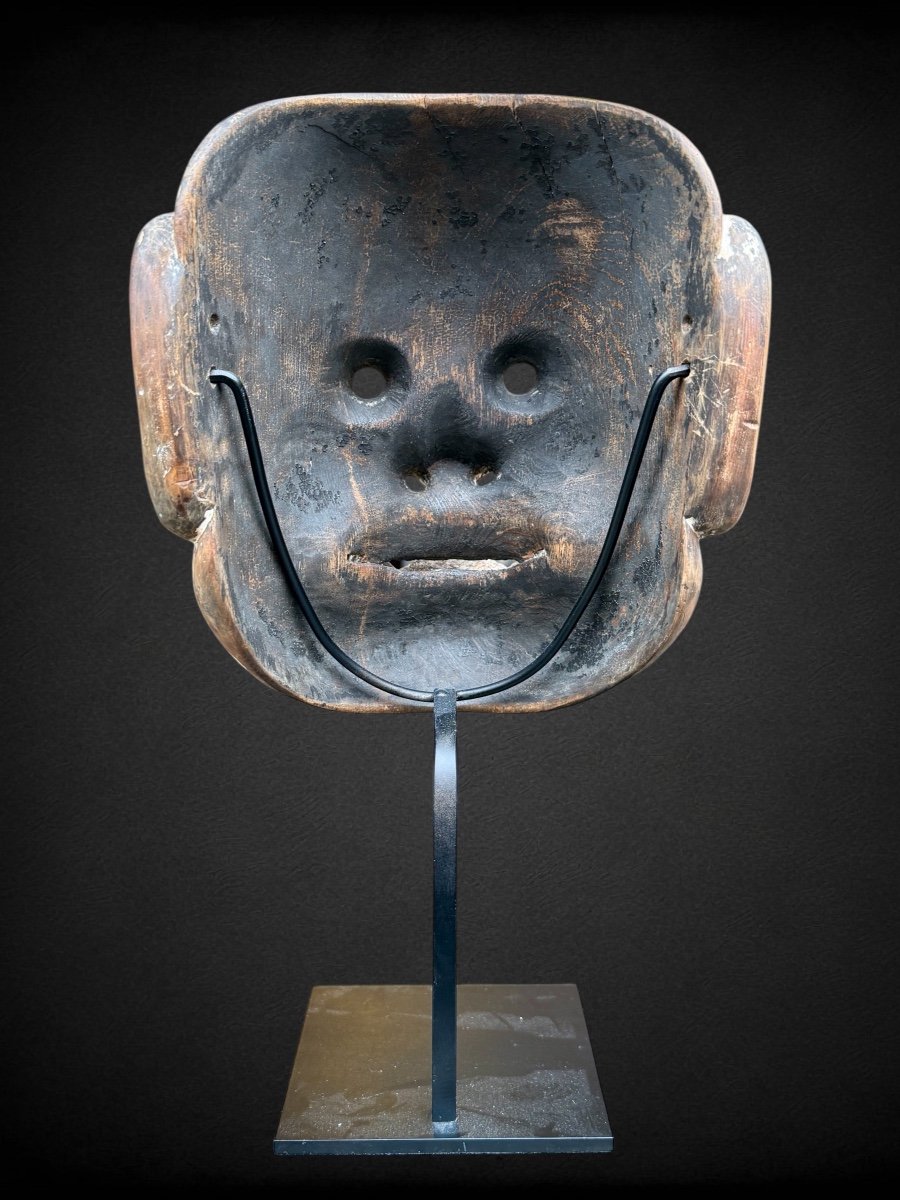 Masque De Démon Oinashi, En Bois Monoxyde Sculpté  - Période Edo (1603 - 1868).-photo-4
