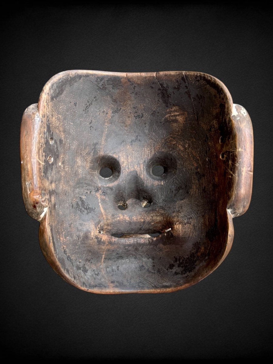 Masque De Démon Oinashi, En Bois Monoxyde Sculpté  - Période Edo (1603 - 1868).-photo-8