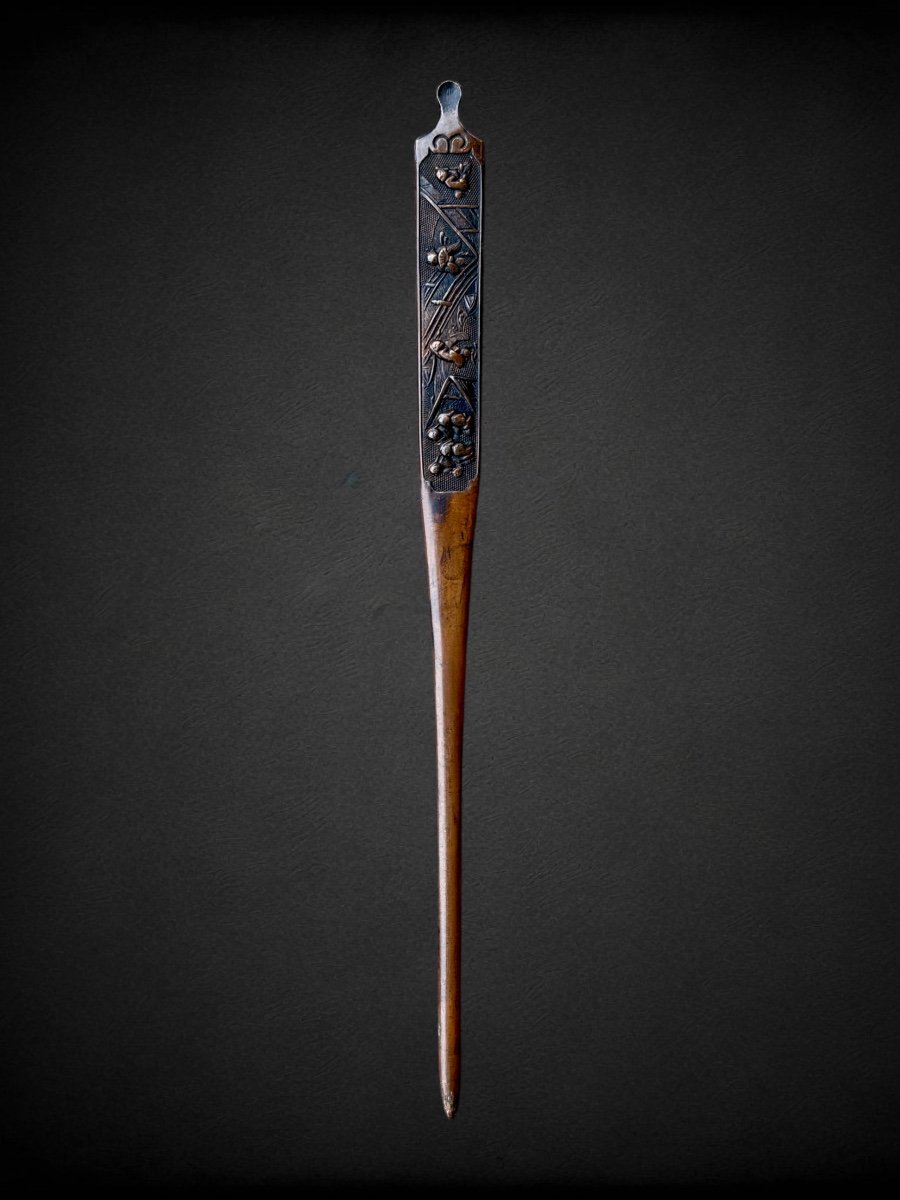 Finely Crafted Copper Kogai - Edo Period (1603 - 1868).
