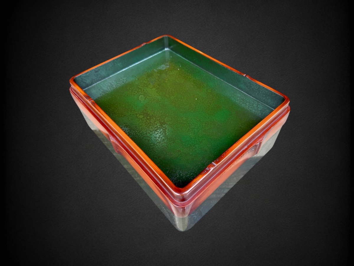 Niigata Shikki Box In Imitation Bamboo Lacquer - Showa Era (1926-1989). -photo-2