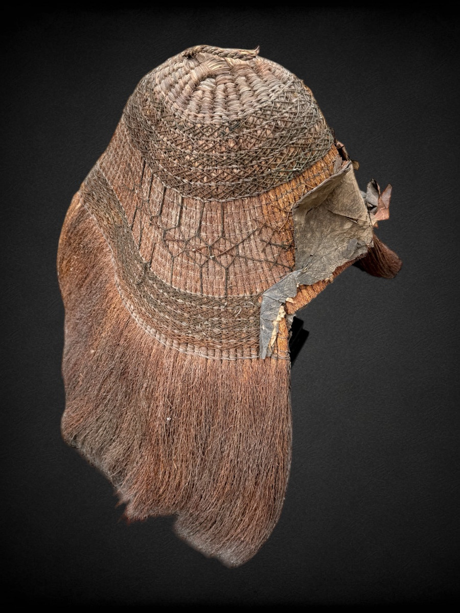 Ainu Culture - Rain Hat Made Of Braided Plant Fiber - 19th Century. -photo-4
